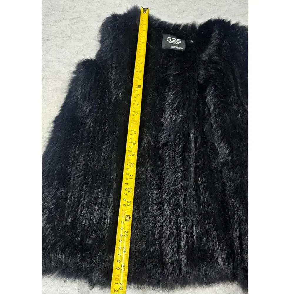 525 America Lux Rabbit Fur Vest, 100% Real Dyed Rabbit Fur, Womens Sz S, New